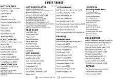 Food & Drinks Menus