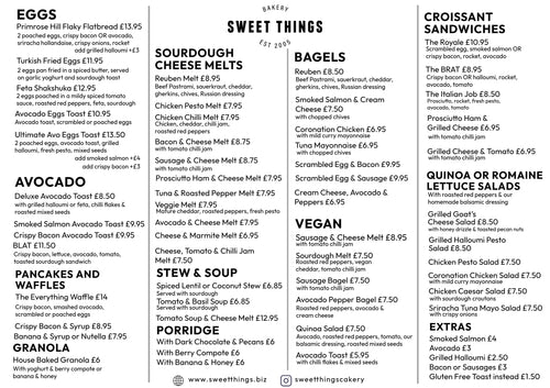 Food & Drinks Menus